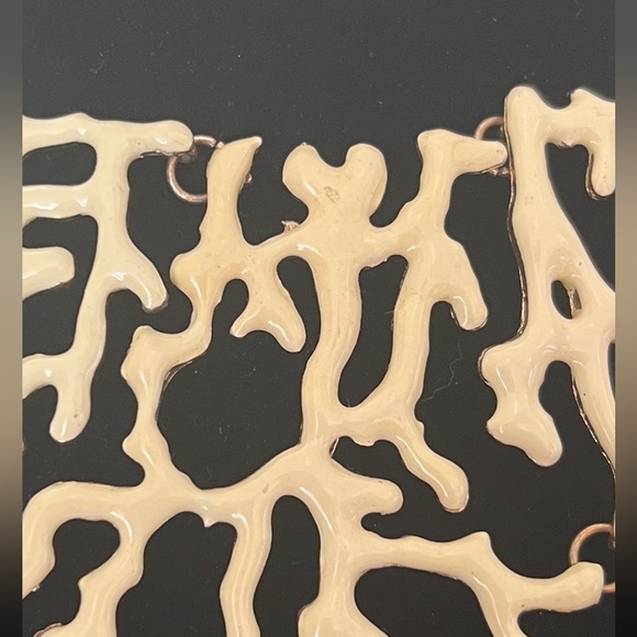 Enamel Coral Bib Necklace - Picture 13 of 13